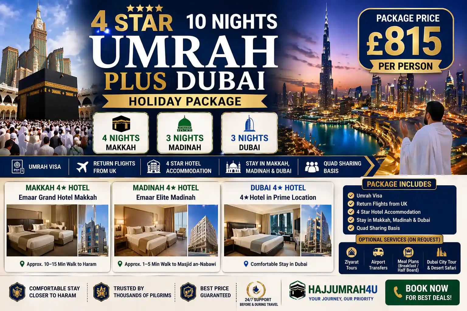 4 Star 10 Nights Umrah Plus Dubai Holiday Package  1